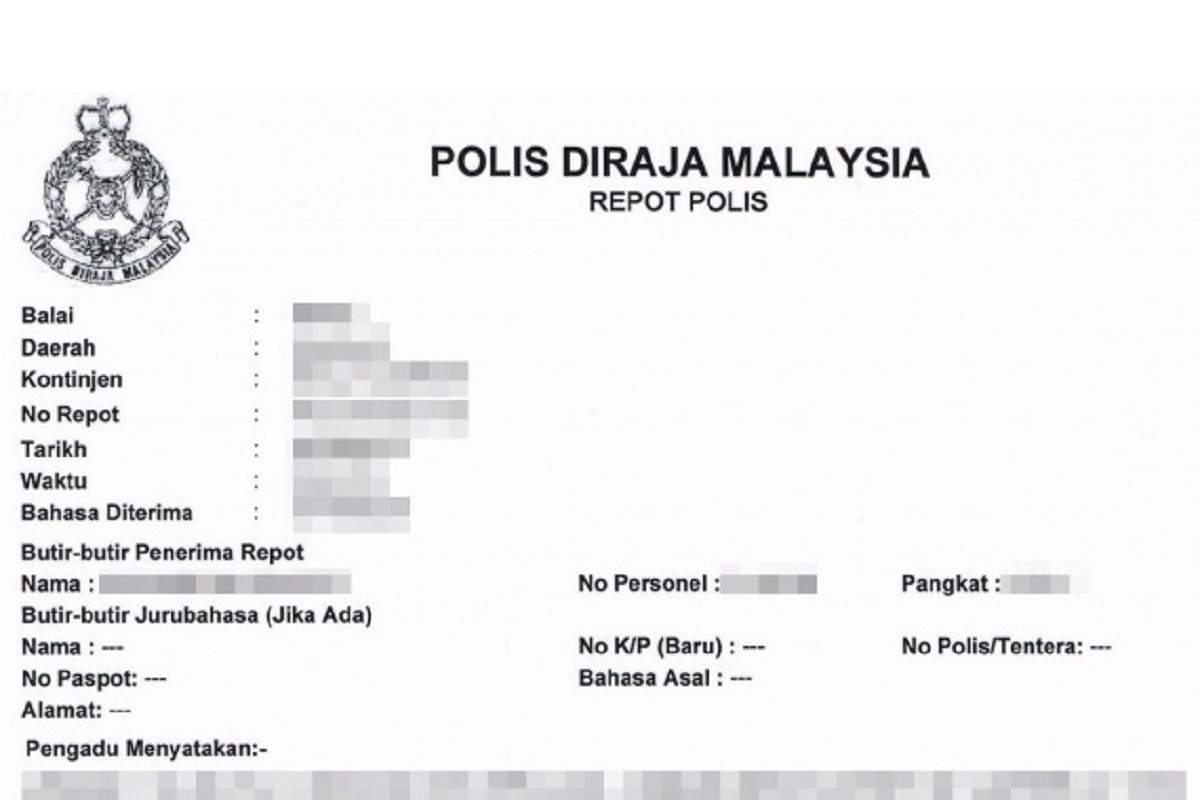 pdrm royal malaysia police report 0
